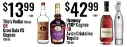 Jons International Tito's Vodka or Gran Gala VS Cognac offer