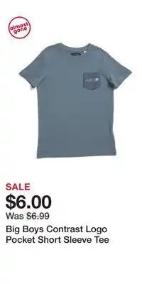 TJ Maxx Big Boys Contrast Logo Pocket Short Sleeve Tee offer