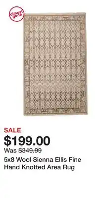TJ Maxx 5x8 Wool Sienna Ellis Fine Hand Knotted Area Rug offer