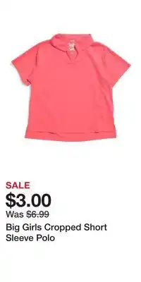 TJ Maxx Big Girls Cropped Short Sleeve Polo offer