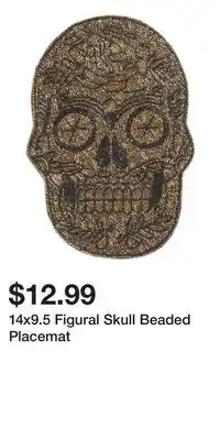 TJ Maxx 14x9.5 Figural Skull Beaded Placemat offer