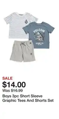 TJ Maxx Boys 3pc Short Sleeve Graphic Tees And Shorts Set offer