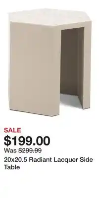 TJ Maxx 20x20.5 Radiant Lacquer Side Table offer