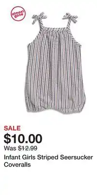 TJ Maxx Infant Girls Striped Seersucker Coveralls offer