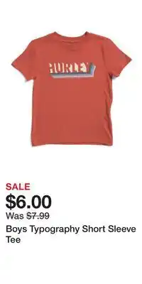 TJ Maxx Boys Typography Short Sleeve Tee offer