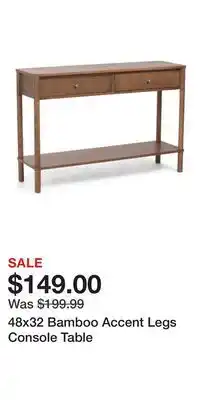 TJ Maxx 48x32 Bamboo Accent Legs Console Table offer