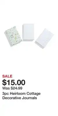 TJ Maxx 3pc Heirloom Cottage Decorative Journals offer