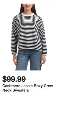 TJ Maxx Cashmere Jessie Boxy Crew Neck Sweaters offer