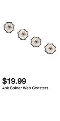 TJ Maxx 4pk Spider Web Coasters offer