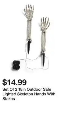TJ Maxx Set Of 2 18in Outdoor Safe Lighted Skeleton Hands With Stakes offer