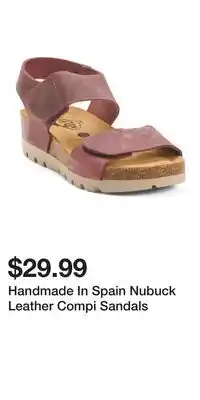 TJ Maxx Handmade In Spain Nubuck Leather Compi Sandals offer