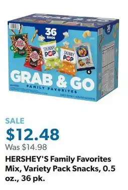 Sam's Club HERSHEY'S Family Favorites Mix, Variety Pack Snacks, 0.5 oz., 36 pk offer