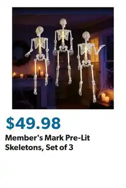 Sam's Club Member's Mark Pre-Lit Skeletons, Set of 3 offer