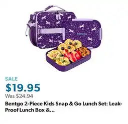 Sam's Club Bentgo 2-Piece Kids Snap & Go Lunch Set: Leak-Proof Lunch Box & Deluxe Insulated Lunch Bag offer