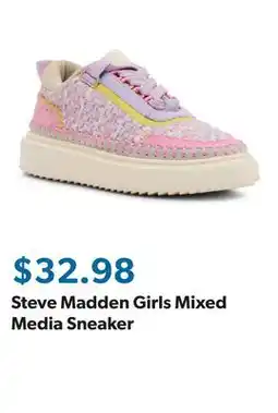 Sam's Club Steve Madden Girls Mixed Media Sneaker offer