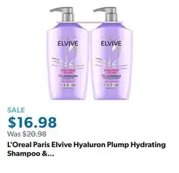 Sam's Club L'Oreal Paris Elvive Hyaluron Plump Hydrating Shampoo & Conditioner, 40 fl. oz offer