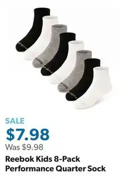 Sam's Club Reebok Kids 8-Pack Performance Quarter Sock offer