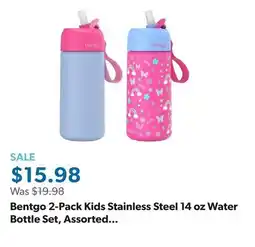 Sam's Club Bentgo 2-Pack Kids Stainless Steel 14 oz Water Bottle Set, Assorted Designs offer