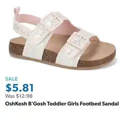Sam's Club OshKosh B'Gosh Toddler Girls Footbed Sandal offer