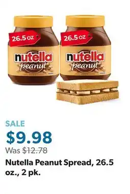 Sam's Club Nutella Peanut Spread, 26.5 oz., 2 pk offer