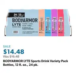Sam's Club BODYARMOR LYTE Sports Drink Variety Pack Bottles, 12 fl. oz., 24 pk offer