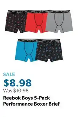 Sam's Club Reebok Boys 5-Pack Performance Boxer Brief offer