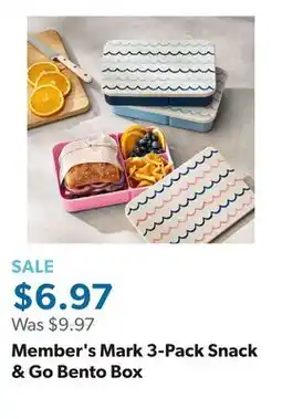 Sam's Club Member's Mark 3-Pack Snack & Go Bento Box offer