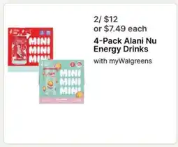 Walgreens 4-Pack Alani Nu Energy Drinks offer