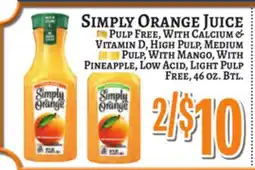 Trade Fair Supermarket SIMPLY ORANGE JUICE offer