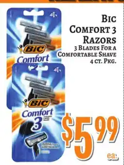 Trade Fair Supermarket BIC COMFORT 3 RAZORS offer