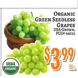 Trade Fair Supermarket ORGANIC GREEN SEEDLESS GRAPES offer