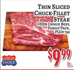 Trade Fair Supermarket THIN SLICED CHUCK FILLET STEAK offer