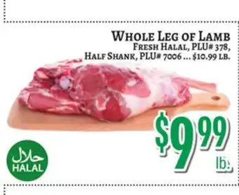 Trade Fair Supermarket WHOLE LEG OF LAMB offer