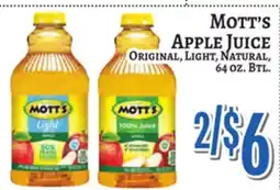 Trade Fair Supermarket Mott's APPLE JUICE offer