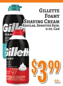 Trade Fair Supermarket Gillette Foamy Shaving Cream offer