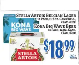 Trade Fair Supermarket STELLA ARTOIS BELGIAN LAGER 12 PACK, 11.2 OZ. CANS/BTLs., +Tax +Dep offer