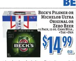 Trade Fair Supermarket Beck's Pilsner Or Michelob Ultra Original Or Zero Beer offer