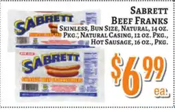 Trade Fair Supermarket SABRETT BEEF FRANKS offer
