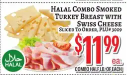 Trade Fair Supermarket Halal Combo Smoked Turkey Breast with Swiss Cheese offer
