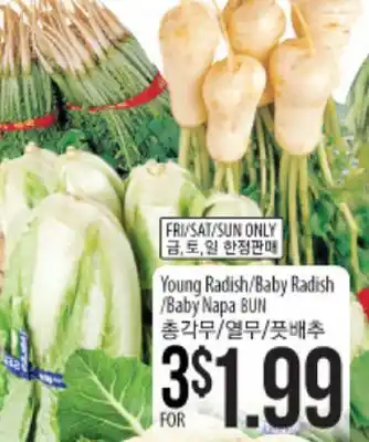 Hmart Young Radish/Baby Radish ./Baby Napa BUN offer