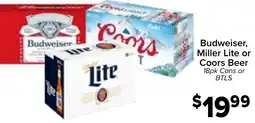 Valu Market Budweiser, Miller Lite or Coors Beer offer
