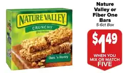 Valu Market Nature Valley or Fiber One Bars offer