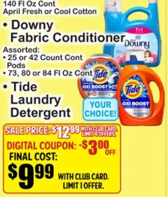 SuperFresh • Downy Fabric Conditioner • Tide Laundry Detergent offer