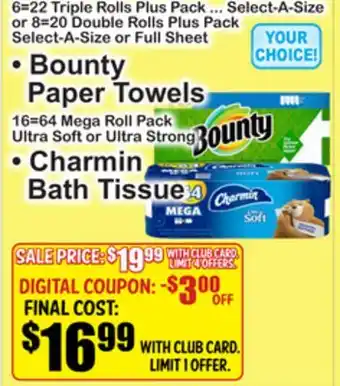 SuperFresh • Bounty Paper Towels • Charmin Bath Tissue offer