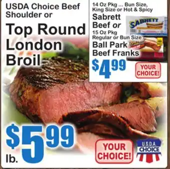SuperFresh USDA Choice Beef Shoulder or Top Round London Broil offer