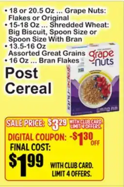 SuperFresh Post Cereal offer
