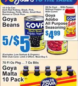 SuperFresh Goya Beans, Goya Adobo All Purpose Seasoning, Goya Malta offer