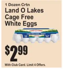 SuperFresh Land O Lakes Cage Free White Eggs offer