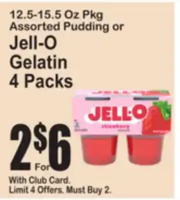 SuperFresh 12.5-15.5 Oz Pkg Assorted Pudding or Jell-O Gelatin 4 Packs offer