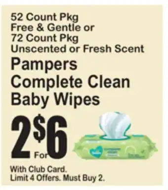 SuperFresh Pampers Complete Clean Baby Wipes offer